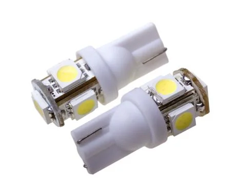 Two lamp for auto with 5 LEDs Stock Photos