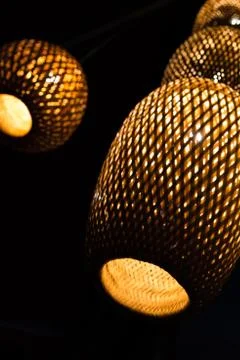 Two lamps hang angular Stock Photos