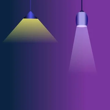 Two lamps with a translucent beam for an interior without background Stock Illustration