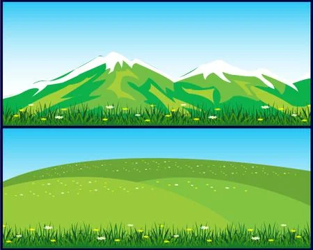 Two landscapes Stock Illustration