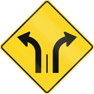 Two Lanes With Right And Left Turn Lane in Canada Stock Illustration
