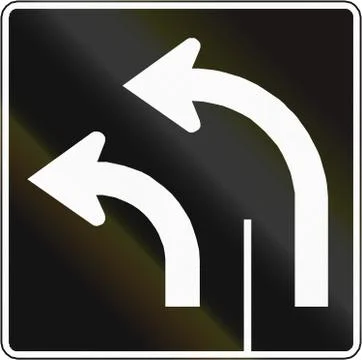 Two Lanes Turn Left in Canada Stock Illustration