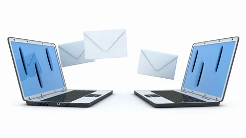 Two laptop and e-mail, loop Stock Footage 75074621