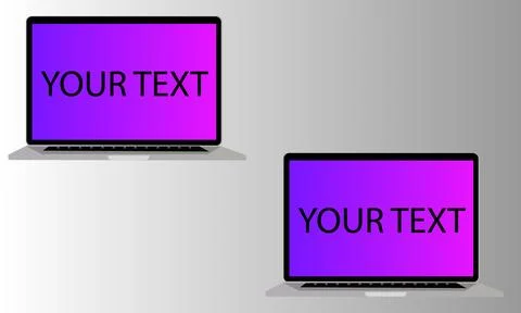 Two laptop in grey background Stock Illustration