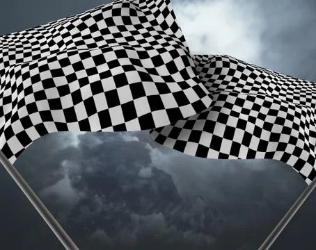 Two large checkered flag Illustrazione stock