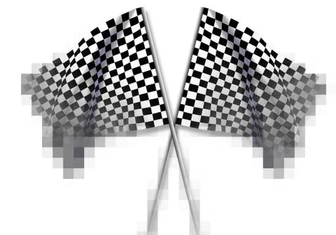 Two large Checkered Flag Stock Illustration
