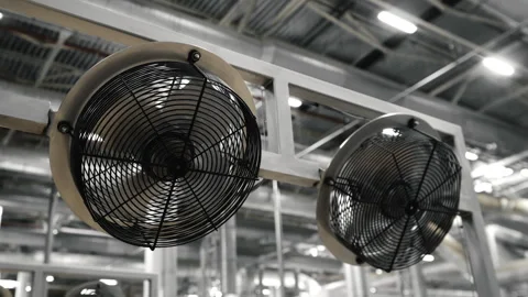 Two large industrial fans for cooling. Stock Footage 295133357