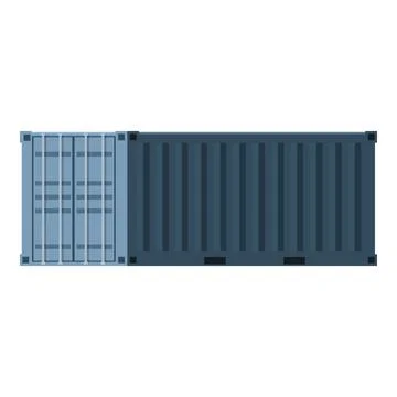 Two large metal cargo containers standing together Stock Illustration