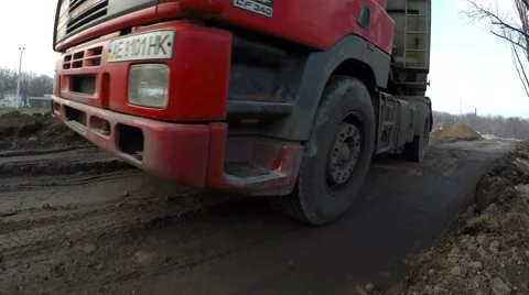 Two large multi-ton vehicle leaving from the site. Video stock 58601784