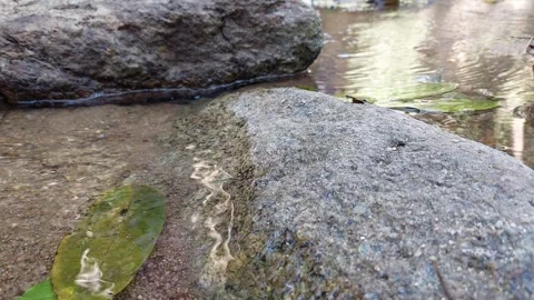 Two large rocks through which water flows Stock Footage 260801478