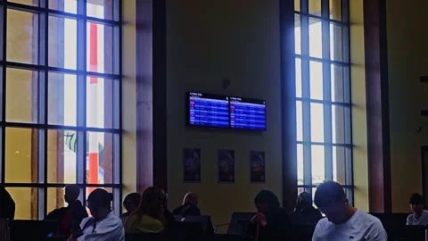 Two large screens displaying different. Stock Footage 284103426