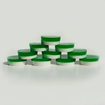 Two-layer jelly made from pandanus leaves and coconut milk. Traditional Thai Stock Photos
