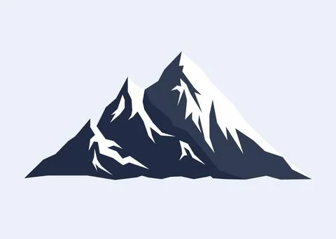 Two layer Snow Mountain in dark blue color landscape Stock Illustration