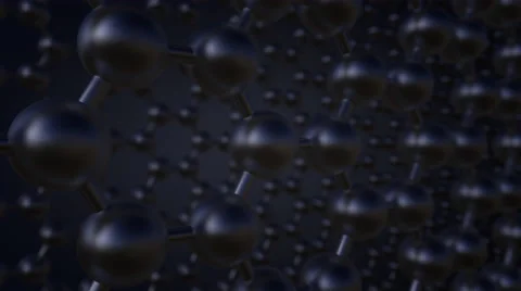 Two layers of atomic structure against dark background, shallow focus. 8K Stock Footage 66757068