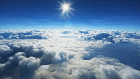 Two layers of clouds as seen from an airplane at sunset Stock Footage 215150169