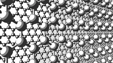Two layers of hexagonal atomic structure of graphene. Sketch version for Stock Footage 66570350