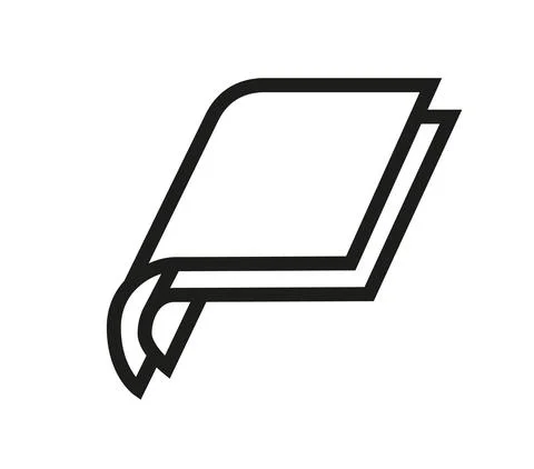 Two layers of paper with a roll up Stock Illustration