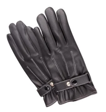 Two Leather Gloves Isolated Stock Photos