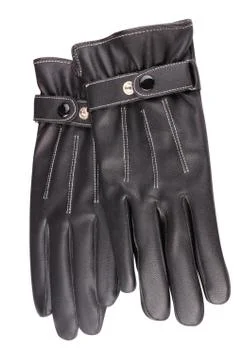 Two Leather Gloves Isolated Foto stock