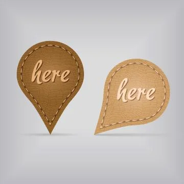 Two leather map signs Stock Illustration