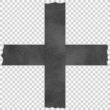 Two leather ribbons at right angles on a transparent background Stock Illustration