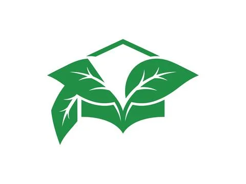 Two leaves forming graduation cap Иллюстрация