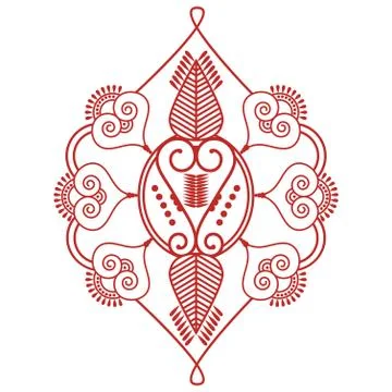 Two leaves shape inspired by henna tattoo Stock Illustration