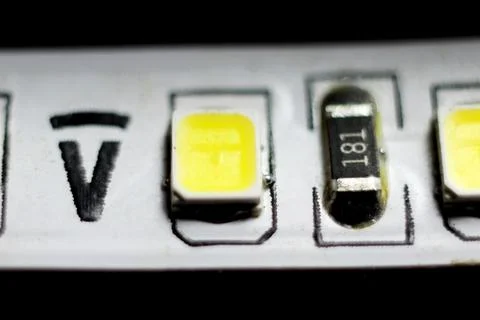 Two LED light bulbs close-up for 12 volts Stock Photos