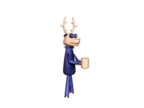 Two-legged deer drinks beer Stock-Illustration