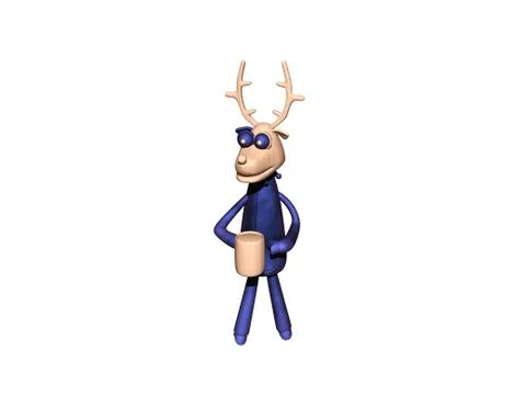 Two-legged deer drinks beer Stock-Illustration