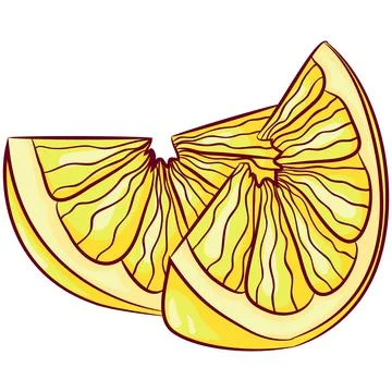 Two lemon wedges Stock Illustration