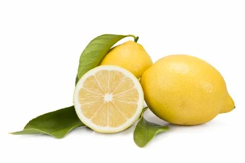 Two lemons and a half cut Stock Photos