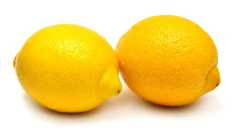 Two lemons fruit isolated on white background. Perfectly retouched, full de.. Stock Photos