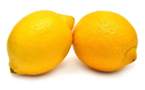 Two lemons fruit isolated on white background. Perfectly retouched, full de.. Stock Photos