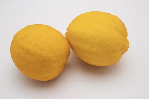 Two lemons on white background Stock Photos