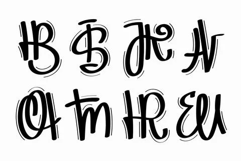 Two letter monograms set Illustrazione stock