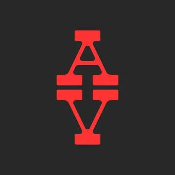 Two letters A and V logo combination, creative initials AV or VA pop art mono Stock Illustration