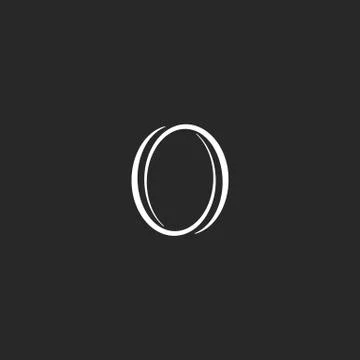 Two letters OO initials logo monogram, two intersection letter O old style id Stock Illustration