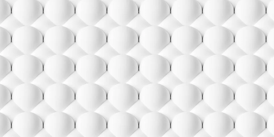 Two level rows of overlapping white balls or spheres geometry background wa.. Stock Illustration