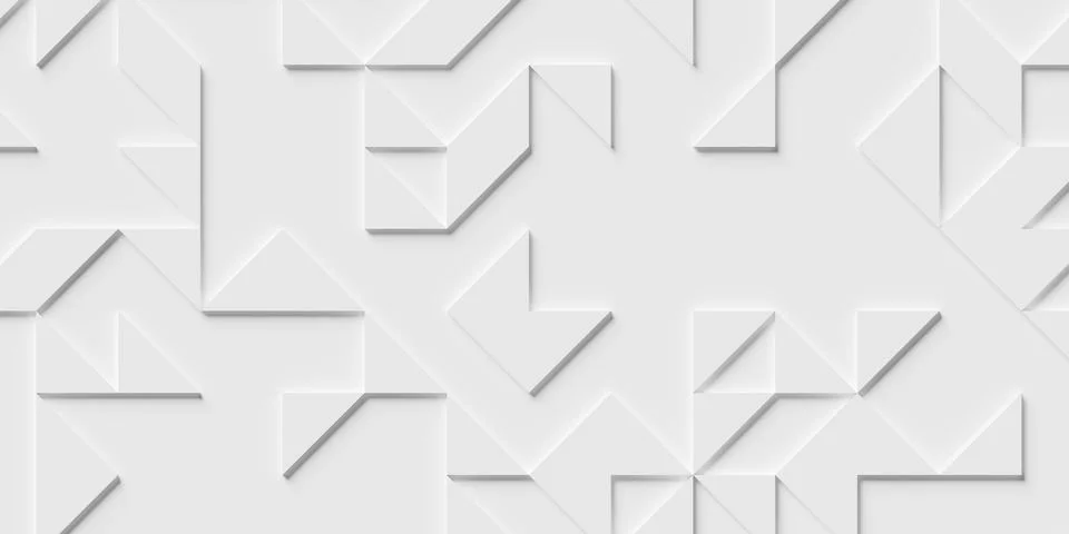 Two level shifted sparse offset abstract white polygon geometrical triangle.. Stock Illustration