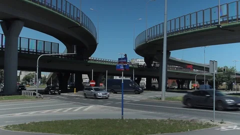 Two Levels Of Traffic Intersection Stock Footage 91699864