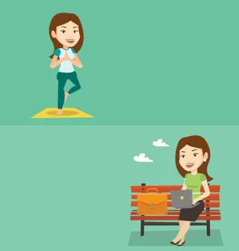 Two lifestyle banners with space for text Ilustración de archivo