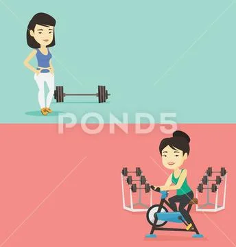 Two lifestyle banners with space for text. Stock Illustration