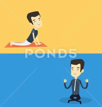 Two lifestyle banners with space for text. Stock Illustration