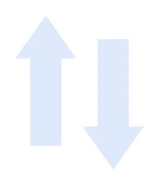 Two Light Blue Arrows Side by Side, Pointing Up and Down Stock Illustration