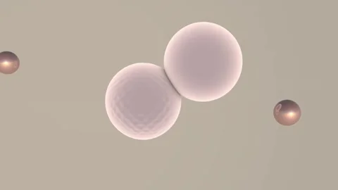 Two light pink balls, two golden balls fly past Stock Footage 196611719