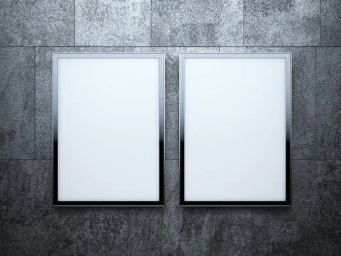 Two light softboxs on the stone wall. 3d rendering イラスト素材