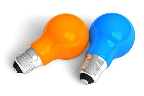 Two lightbulbs Stock Illustration
