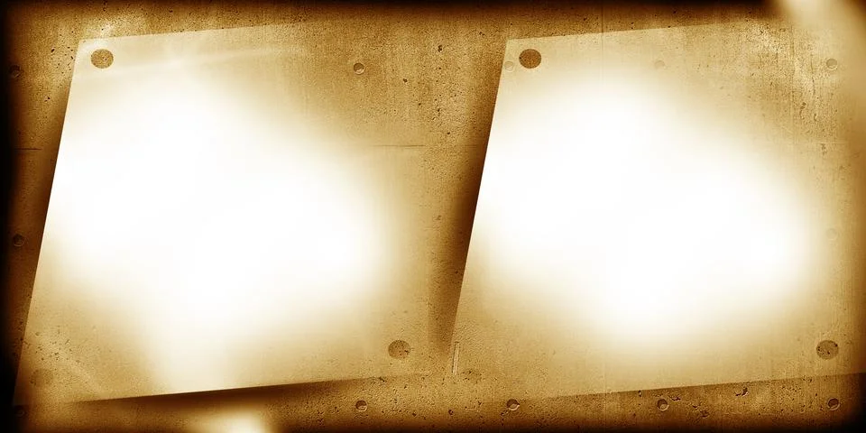 Two Lighted Frames on Concret Old Texture Stock-Illustration