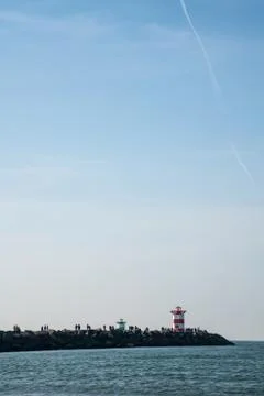 Two lighthouse at sea Stock Photos